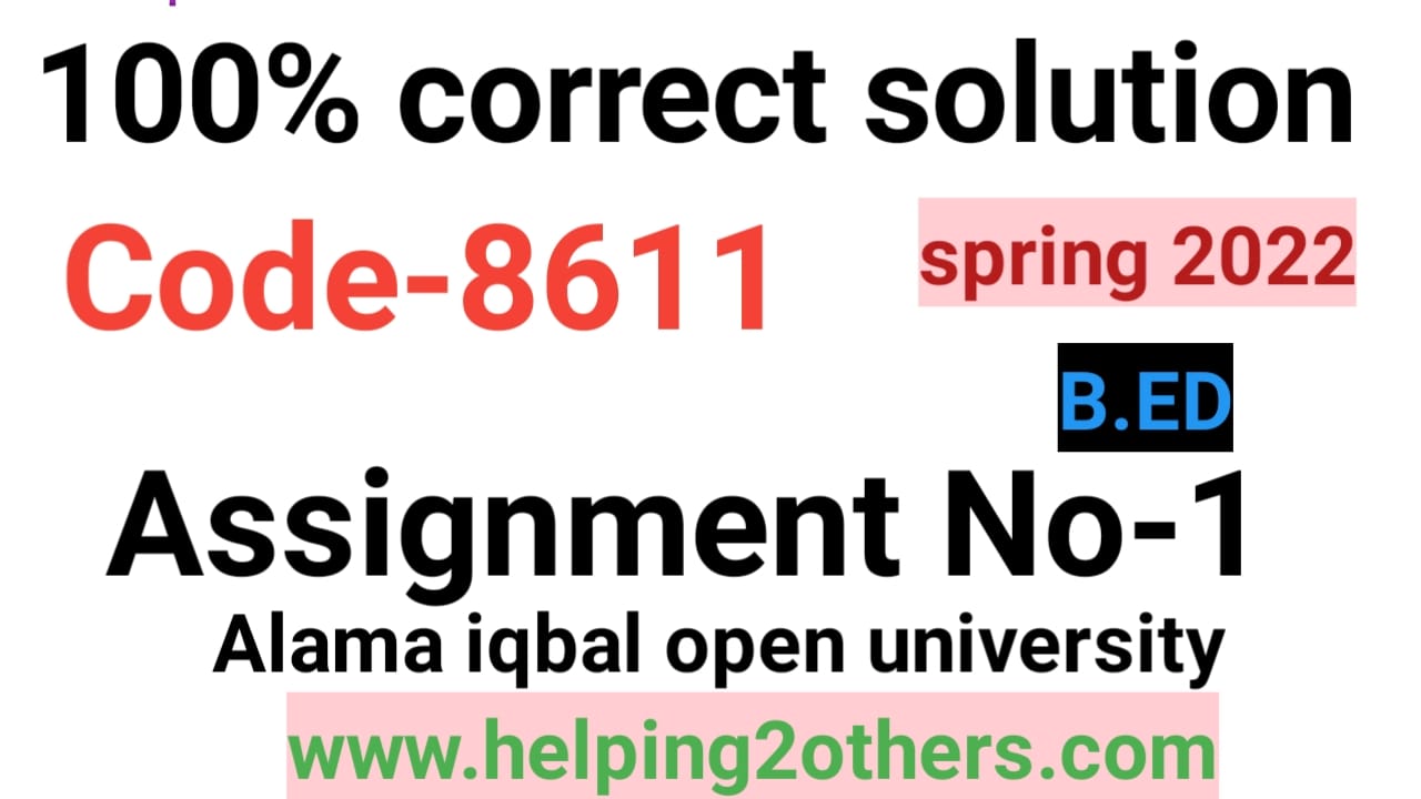 8611 solved assignment spring 2022 pdf